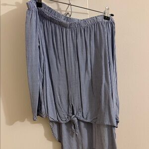 Striped Blue Women's long sleeve top